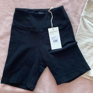 2 piece Mate The Label XS high waist Organic Cotton Yoga biker Shorts.
